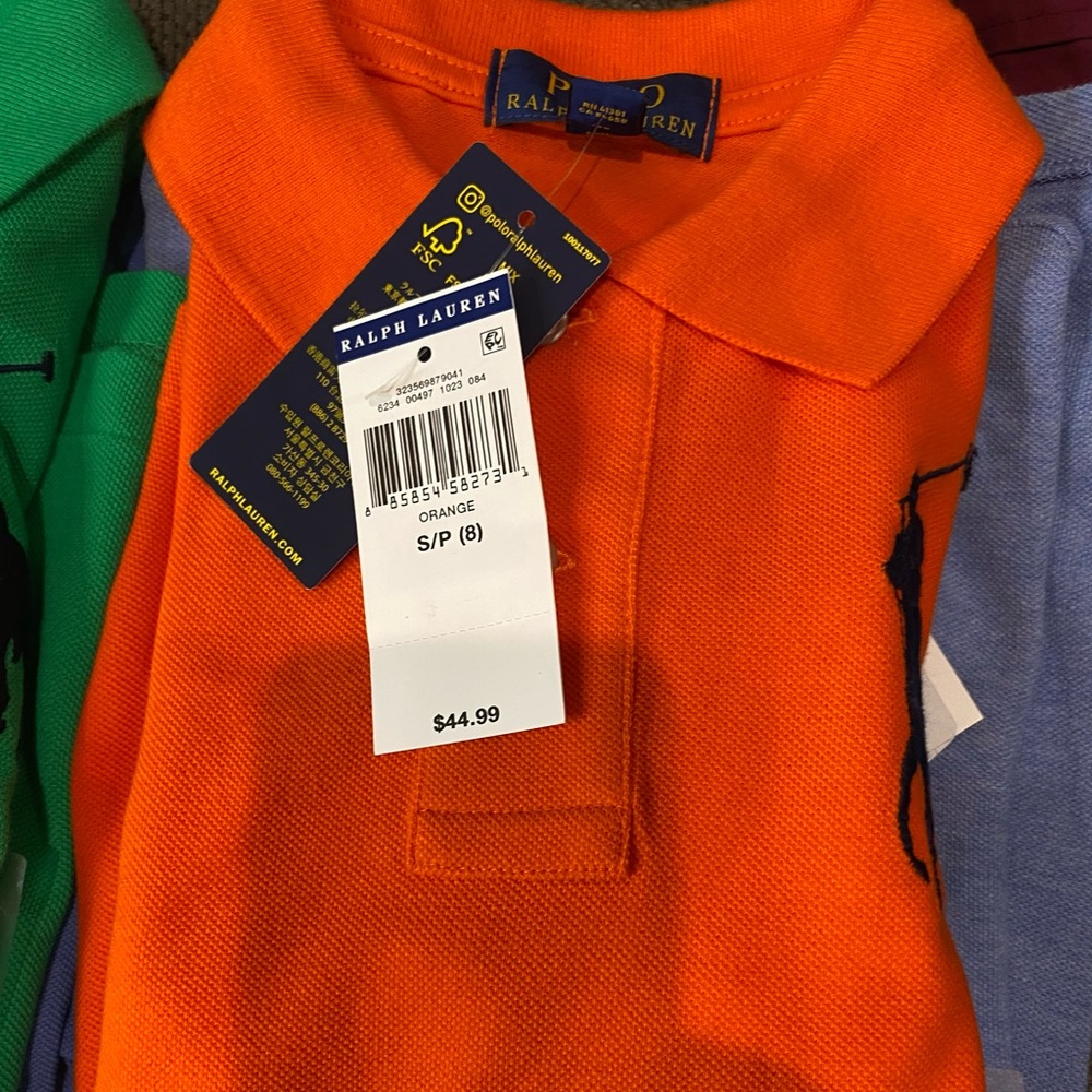 Polo Ralph Lauren polo shirt orange boys small 8